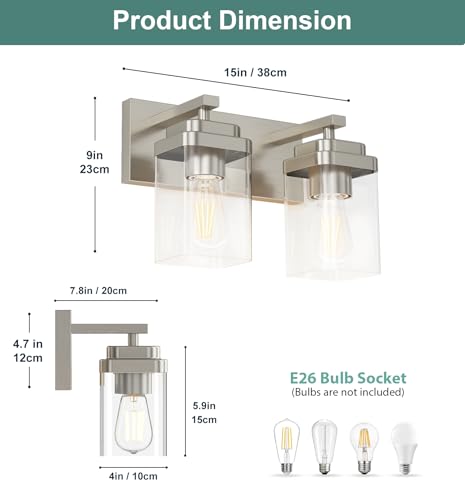 Brushed Nickel Bathroom Light Fixtures