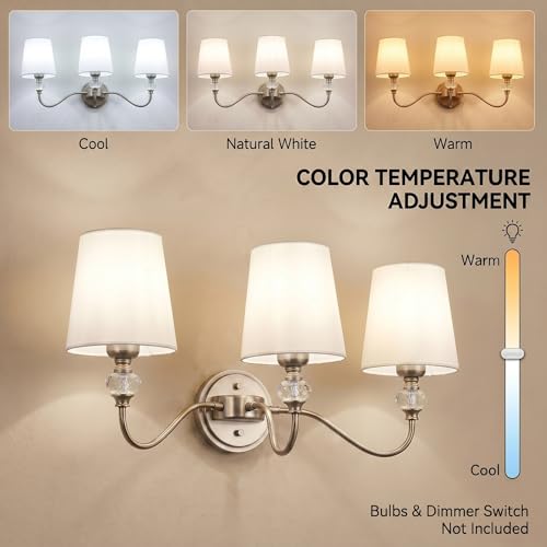 3 Light Bathroom Vanity Light Fixtures Over Mirror