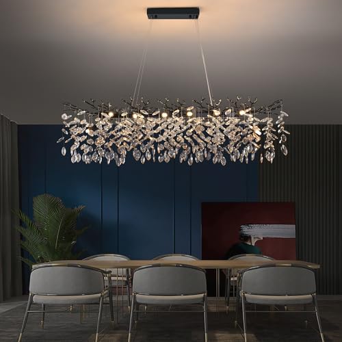 Modern Rectangle Crystal Tree Branch Chandelier