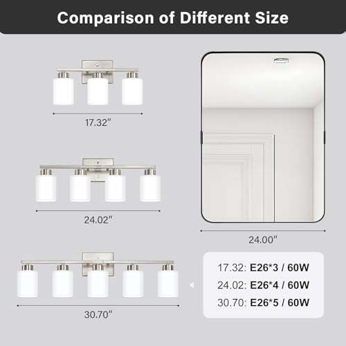 Brushed Nickel Bathroom Light Fixtures Vanity Lights Over Mirror
