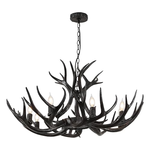 Eldora 8 Light Resin Antler Chandelier 36"