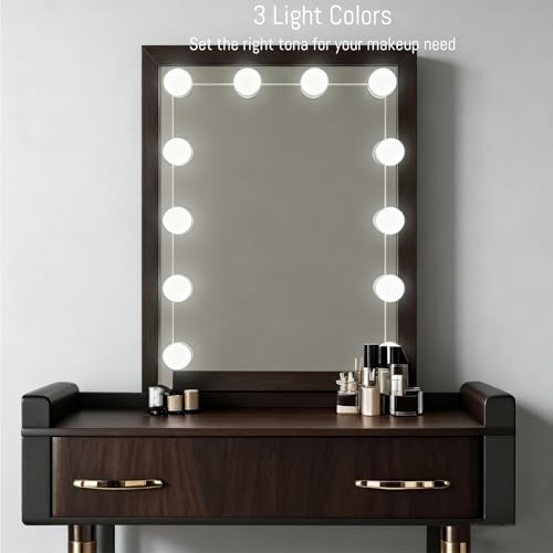 LED Makeup Mirror Light Hollywood Style Vanity Lights USB Fill Light Adjustable Color and Brightness Suitable for Full