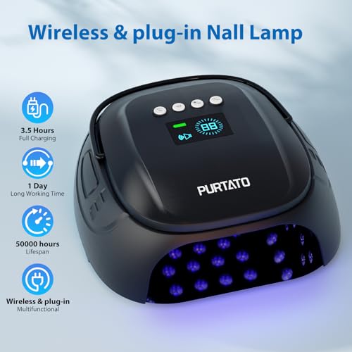 126W Cordless Rechargeable UV LED Nail Lamp with Large Space