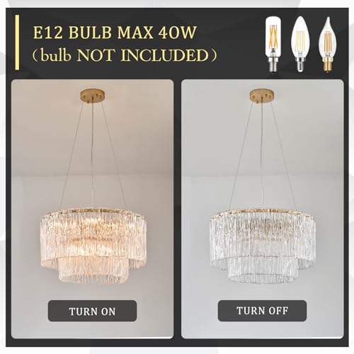 Modern 20" Crystal Glass Chandelier 7