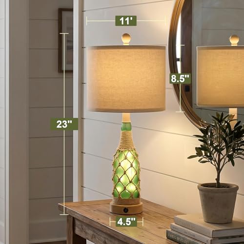 23'' Boho Table Lamps with Night Light for Living Room (2 Count)