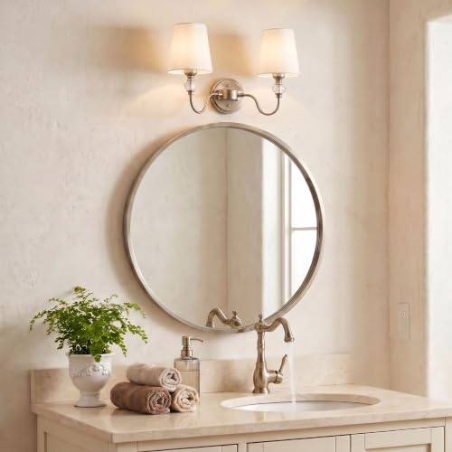 2 Light Vintage Bathroom Vanity Light Fixtures Over Mirror