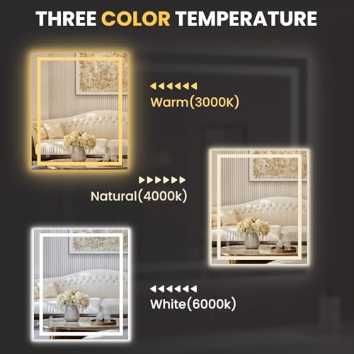 24"X28" LED Bathroom Mirror with Lights