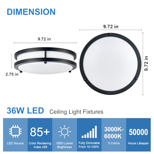 DLLT 2Pack Flush Mount LED Ceiling Light (2 Count)