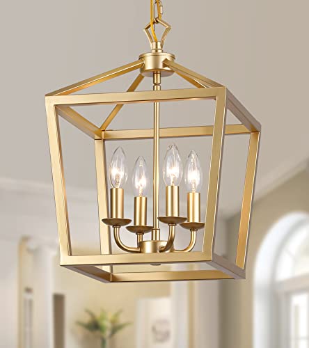 Gold Lantern Chandelier Hanging Pendant Light Fixture 4