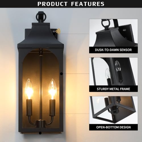 17 Inch Dusk to Dawn Outdoor Wall Lights