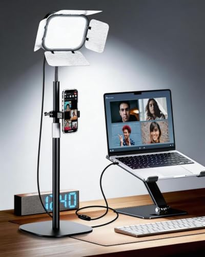 Desktop Zoom Meeting Streaming Key Light with Flexible Gooseneck
