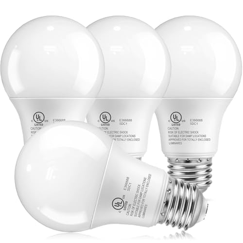 4 Pack A19 LED Light Bulbs 3000K (4 Count)