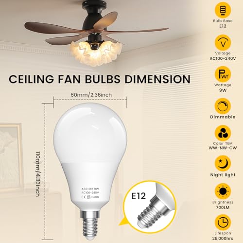 E12 LED Candelabra Light Bulbs 9W