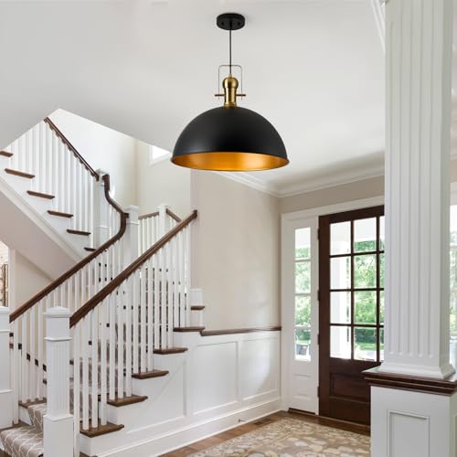 18 Inch Black Farmhouse Pendant Lights for Kitchen Island 1 Pack