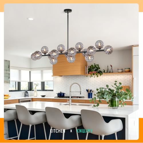 Sputnik Linear Chandeliers Modern Dining Room Light Fixture 54'' 16 Light