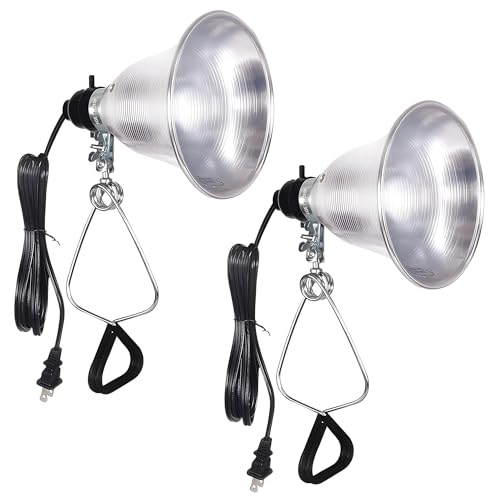 Clamp Lamp Light Socket with 5.5 Inch Aluminum Reflector (2 Count)