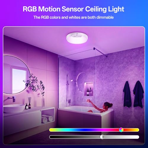 RGB Rechargeable Shower Motion Sensor Ceiling Light