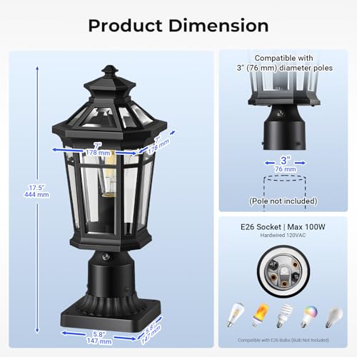 2 Pack Outdoor Post Light