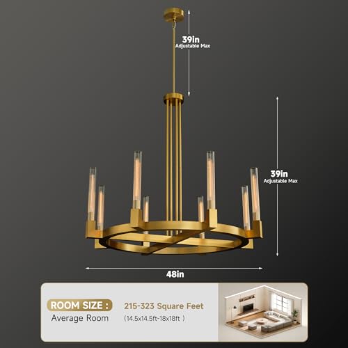 48 Inch Gold Candle Wagon Wheel Chandelier