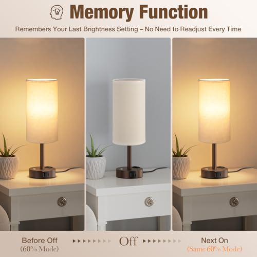 Brown Touch Bedside Lamp for Bedroom