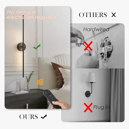 Battery Operated Wall Sconces Set of Two Wireless Wall Lights (2 Count)