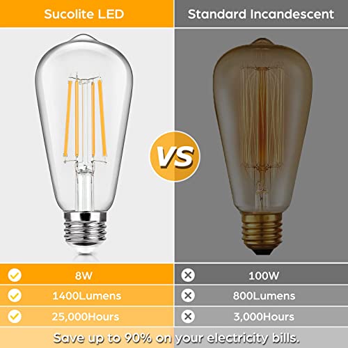 12 Pack Vintage LED Edsion Bulbs 100W Equivalent (12 Count)