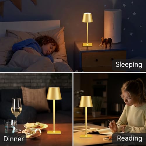 4 Pack Gold Rechargeable Led Cordless Table Lamps (4 Count)