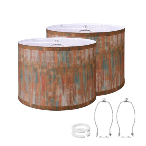 Drum Lampshades Set of 2 (Vintage Orange / 13inx13inx10in)