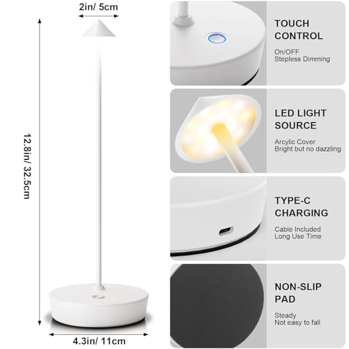 2Pack Rechargeable Cordless Table Lamp (2 Count)