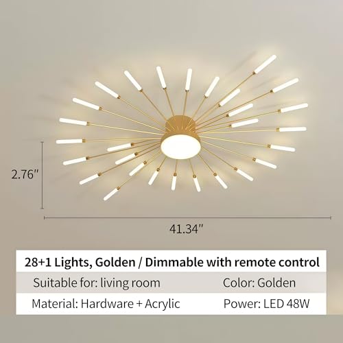 41.3 Inch Modern LED Flush Mount Ceiling Light