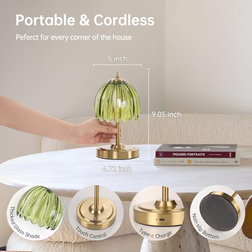 Set of 2 Tulip Table Lamp with 5200mAh Battery & Touch Control (2 Count)