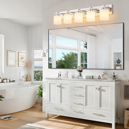 Modern Bathroom Light Fixtures Over Mirror