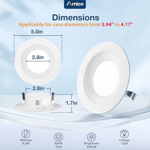 24 Pack 4 inch 5CCT LED Recessed Lighting (24 Count)