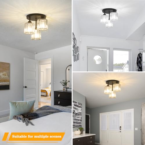 Crystal Semi Flush Mount Ceiling Light