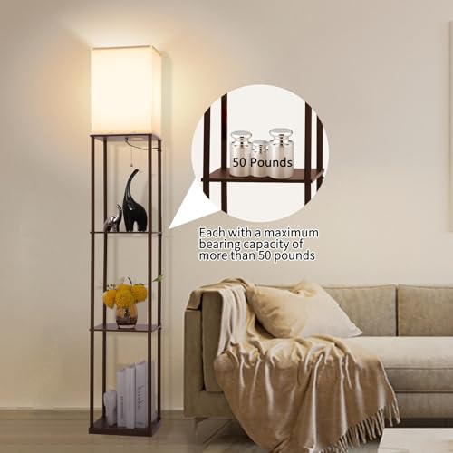 Floor Lamp with Shelves