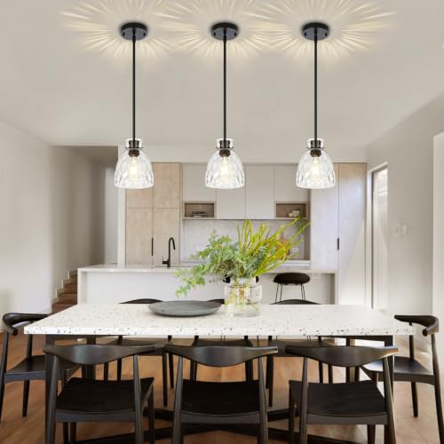 Modern Black Pendant Lights Kitchen Island 2 Pack Hanging Light 5.9"