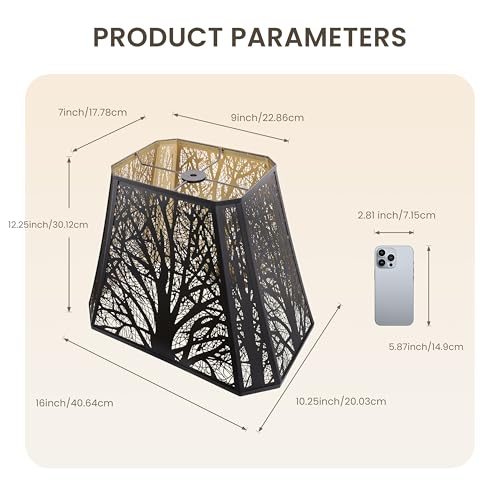 Large Metal Lampshade Square Cut Corner