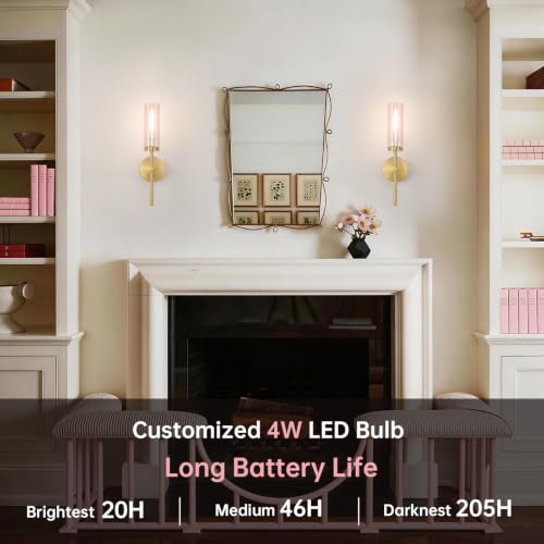 Battery Operated Wall Sconces Set of 2 (2 Count)