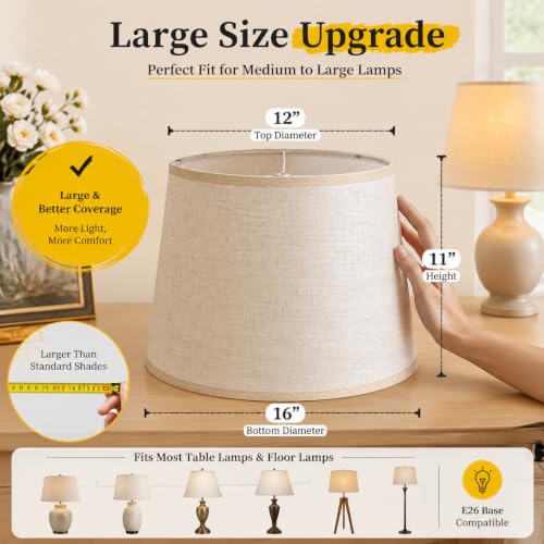 Large Drum Lamp Shades Set of 2 (2 Count)