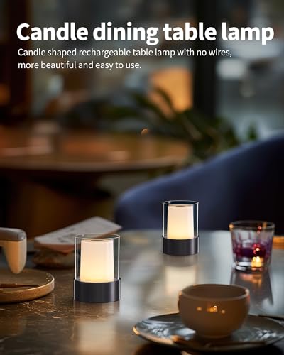 4" Black Cordless Table Lamp Set of 2 (2 Count)