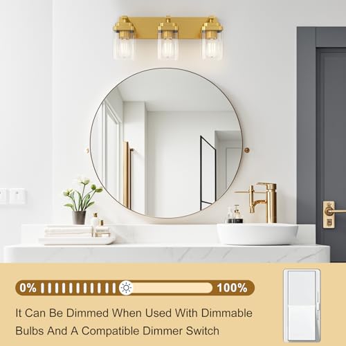 Brushed Gold Bathroom Light Fixtures