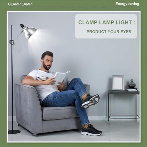 6 Pcs Adjustable Clamp Lamp Light with Aluminum Reflector Up to 150 Watt