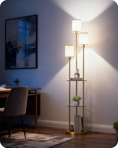 Floor Lamp with Shelves