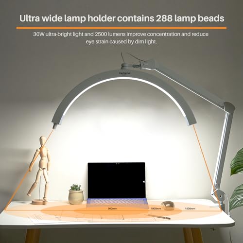 LED Half Moon Light with Desk Clamp