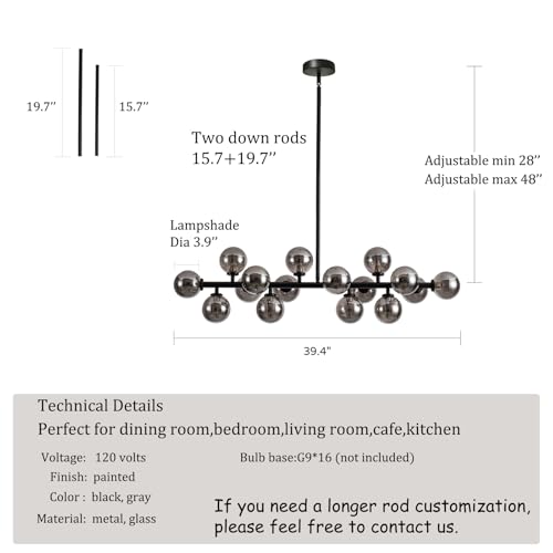 APLampar Mid Century Modern Chandelier 16