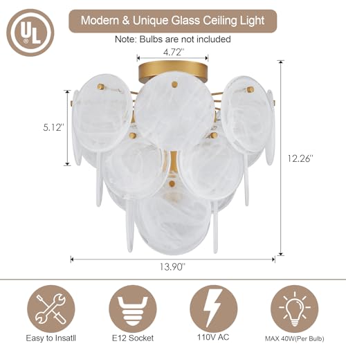Modern Flush Mount Glass Ceiling Light