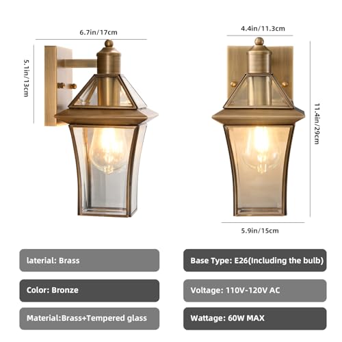 Brass Exterior Sconces (2 Count)