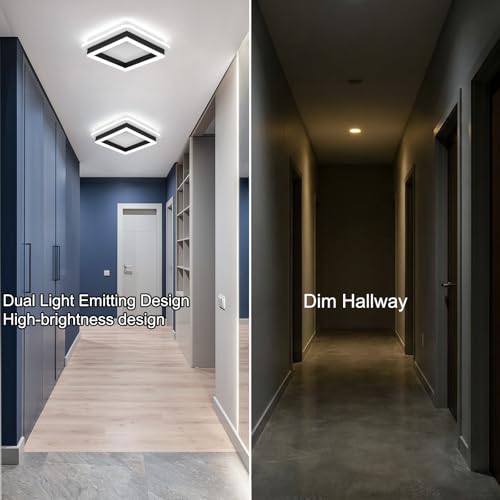 2 Packs Square Flush Mount Ceiling Light