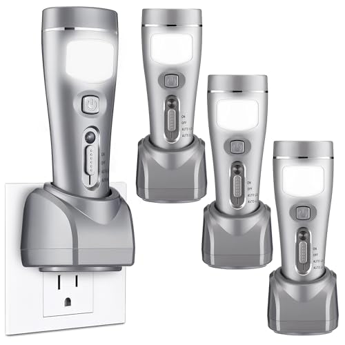 4 Pack Rechargeable Emergency Light with Auto On Power Outage (4 Count)