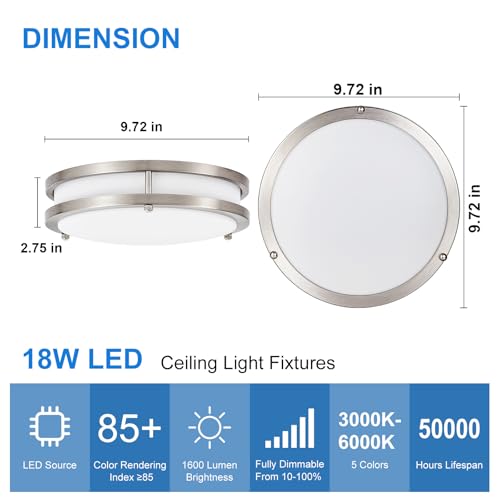 DLLT 2Pack Flush Mount LED Ceiling Light (2 Count)